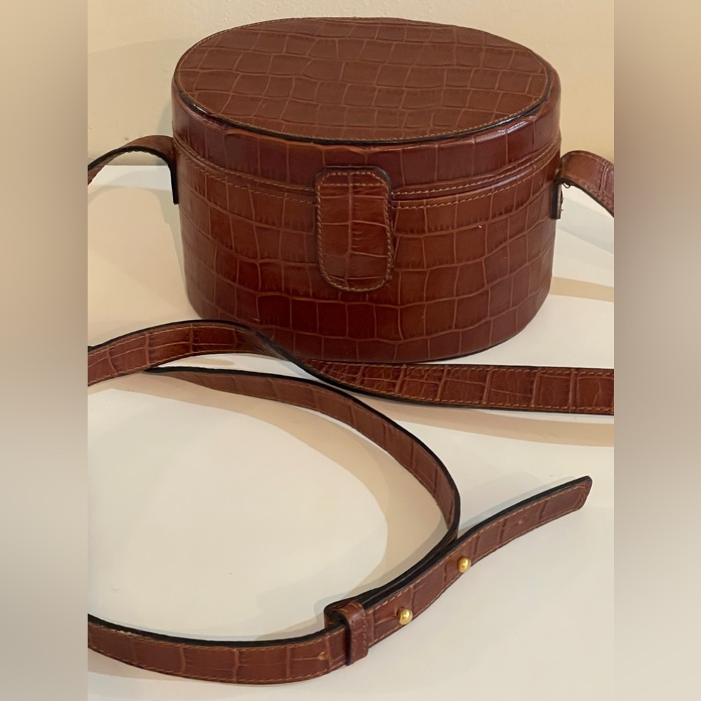 Vintage Morgan Taylor MT Brown Structured Oval Shape Bag Purse